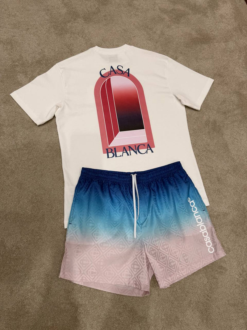Set T-Shirt Blanc + Short Dégradé
