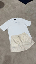 Set T-Shirt Blanc + Short FF Beige