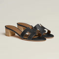 H OASIS HEELED SANDALS BLACK