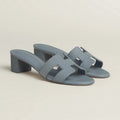 H OASIS HEELED SANDALS BLUE GREY