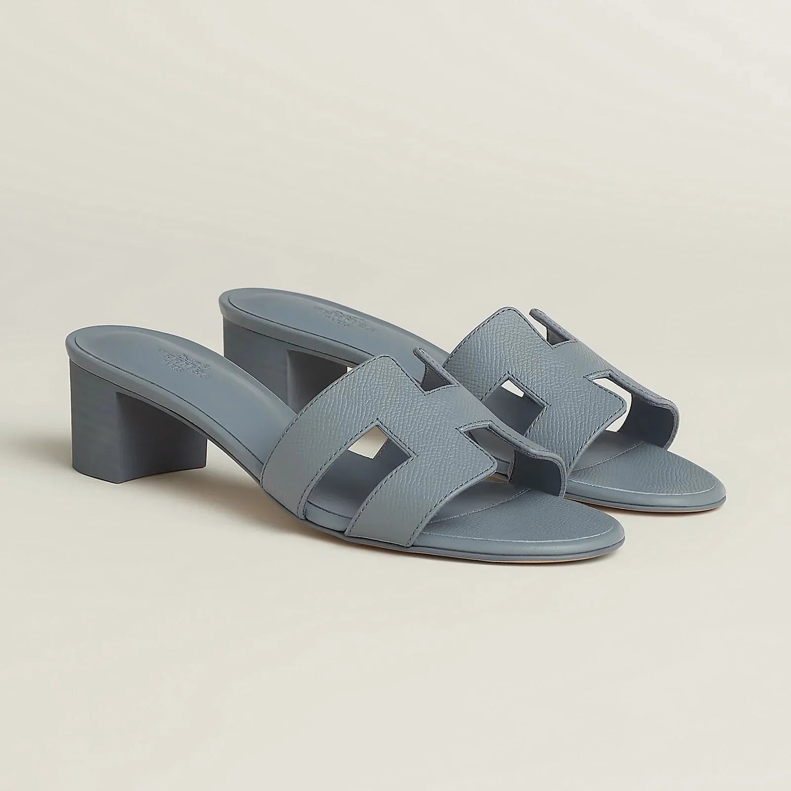 H OASIS HEELED SANDALS BLUE GREY