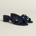H OASIS HEELED SANDALS NAVY
