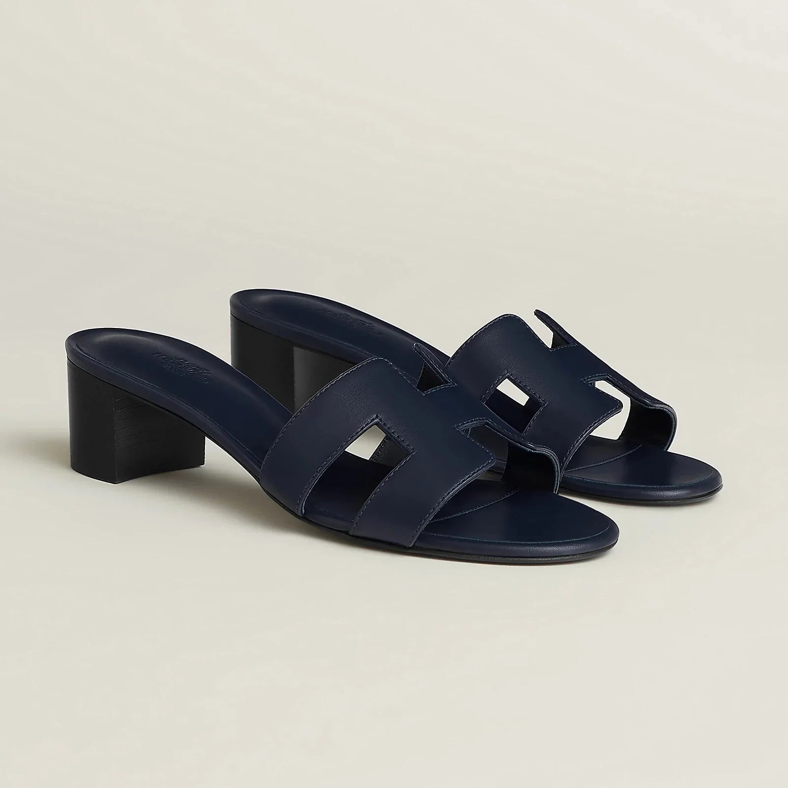 H OASIS HEELED SANDALS NAVY