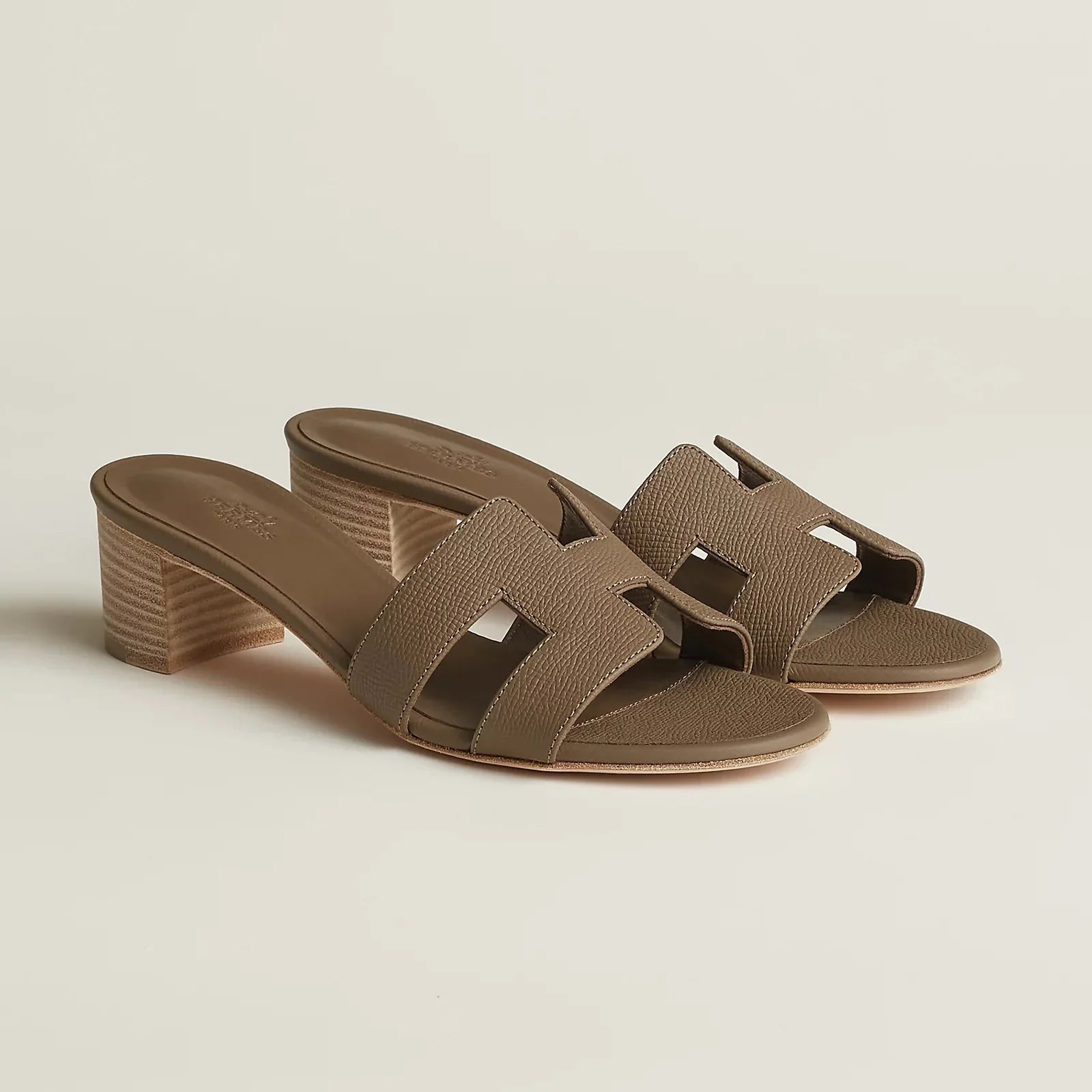 H OASIS HEELED SANDALS TAUPE