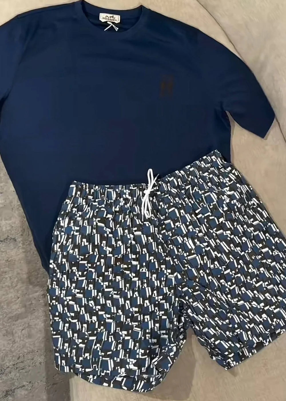 Set CANALI T-shirt Bleu Pétrole + Short Marine