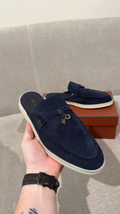 LORO PIANA OPEN WALK MULE - BLEU MARINE