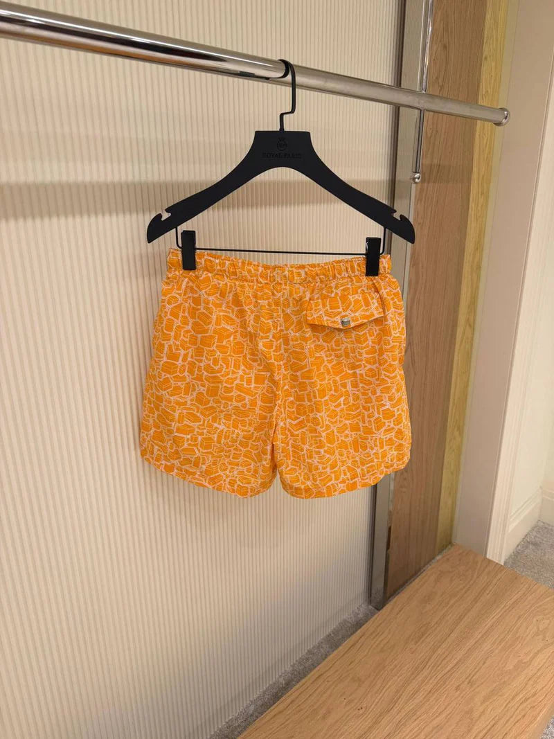 3D Cube Print Swim Shorts