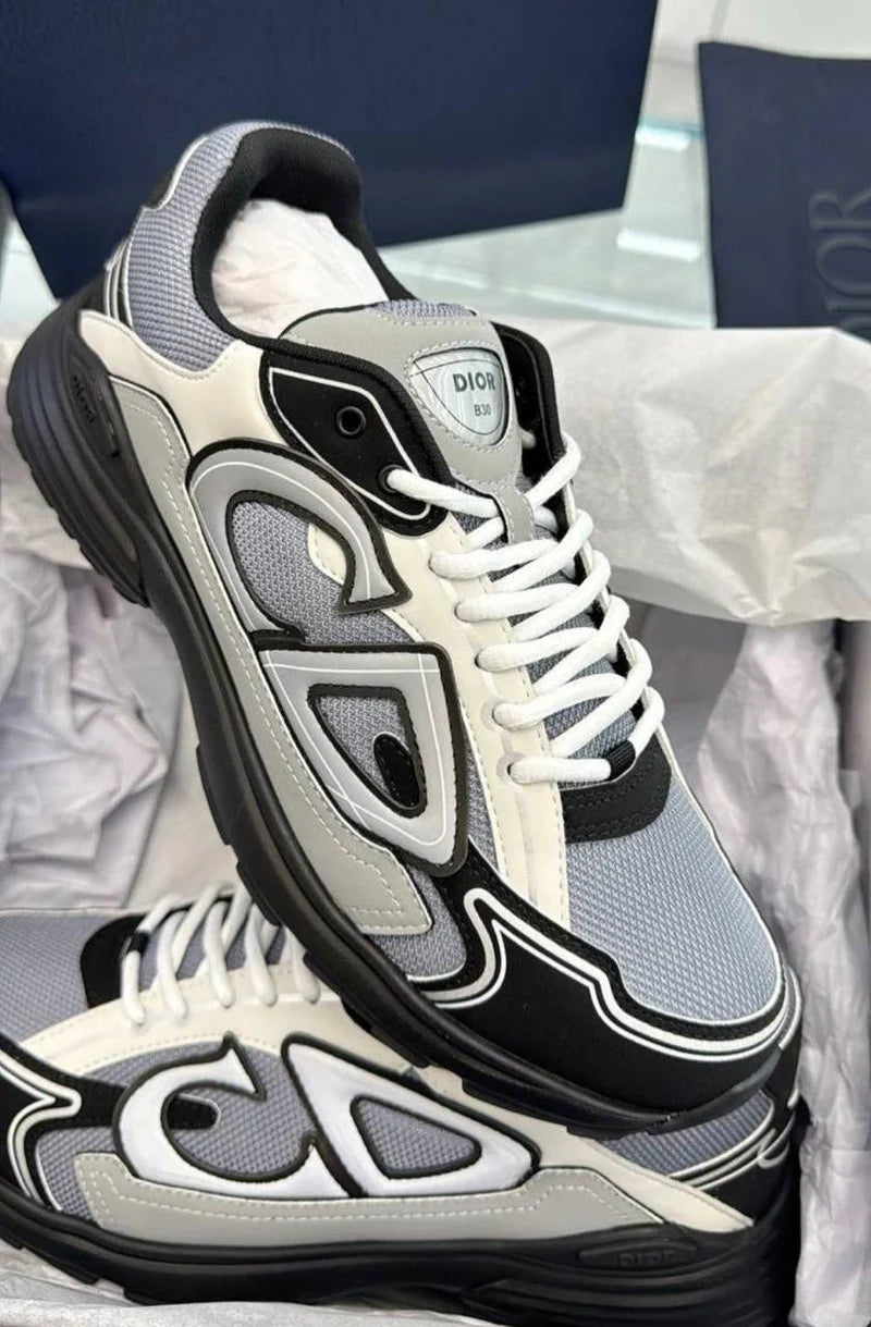 Sneaker B30 Gris/Blanc/Noir